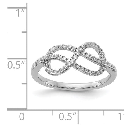 14K Weißgold Diamant Keltisch Knoten Ring