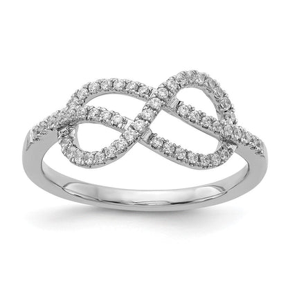 14K Weißgold Diamant Keltisch Knoten Ring