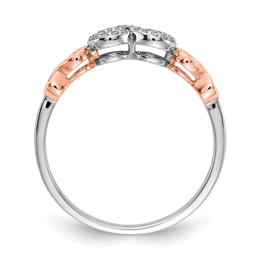 14K Roségold Weiß Rhodium Diamant Unendlichkeit Ring
