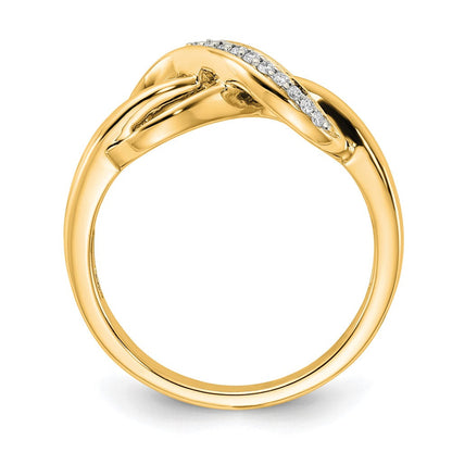 10K Gelbgold 10K Diamant Unendlichkeit Ring
