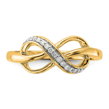 10K Gelbgold 10K Diamant Unendlichkeit Ring
