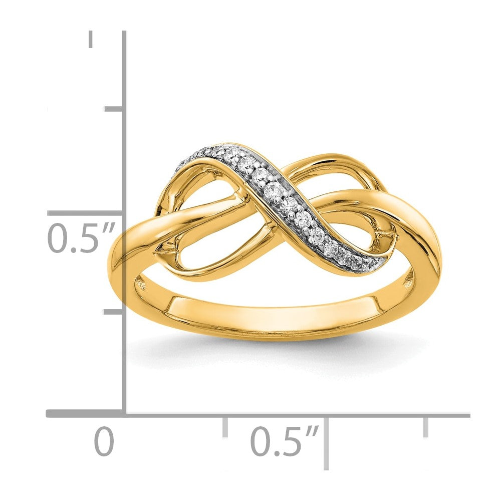 10K Gelbgold 10K Diamant Unendlichkeit Ring