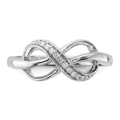 14K Weißgold Diamant Unendlichkeit Ring