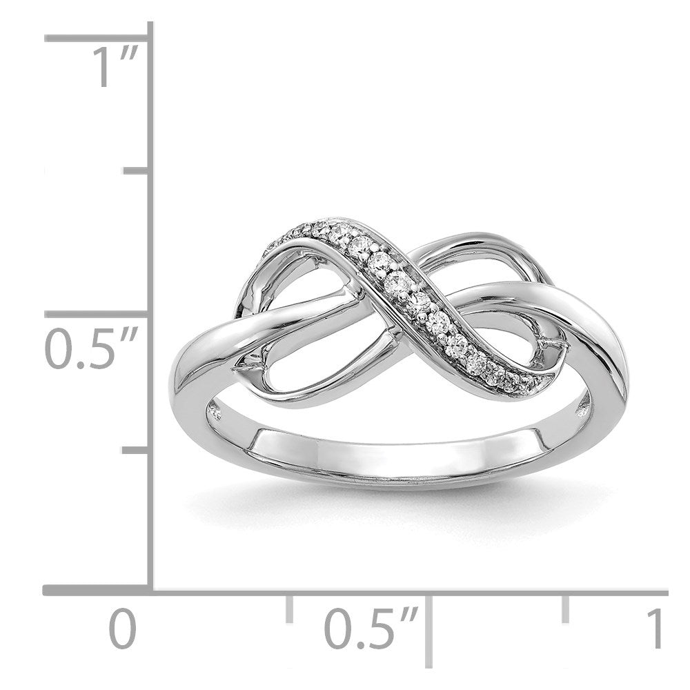 14K Weißgold Diamant Unendlichkeit Ring