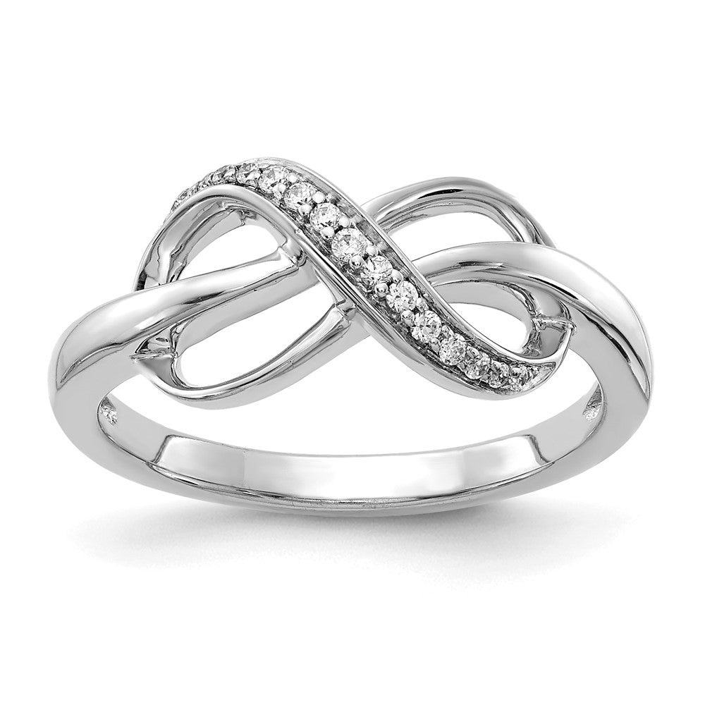 14K Weißgold Diamant Unendlichkeit Ring