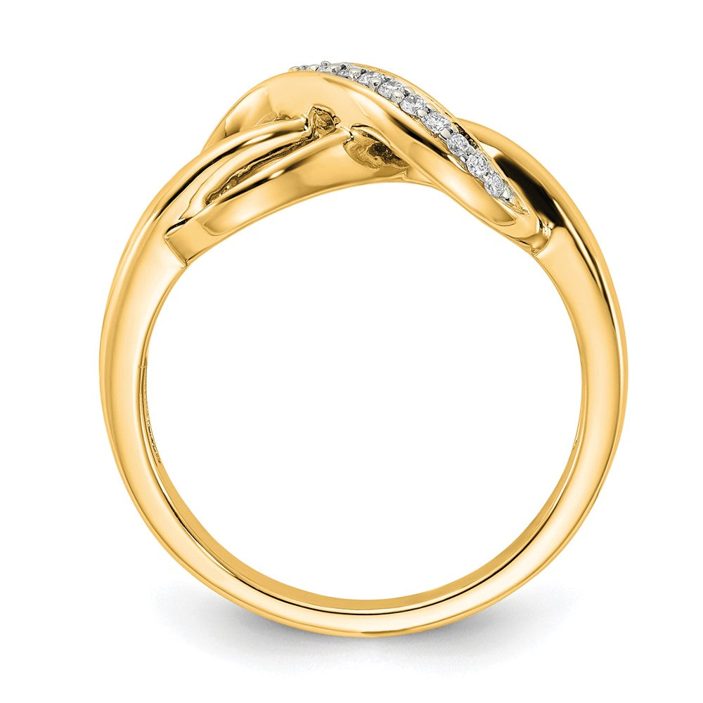 14K Gelbgold Infinity-Ring mit natürlichen Diamanten