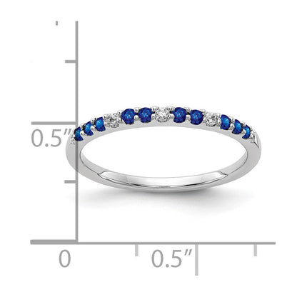 10K Weißgold Diamant und Saphir Ring
