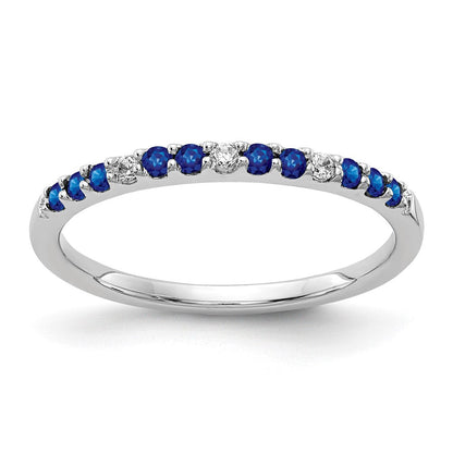 10K Weißgold Diamant und Saphir Ring