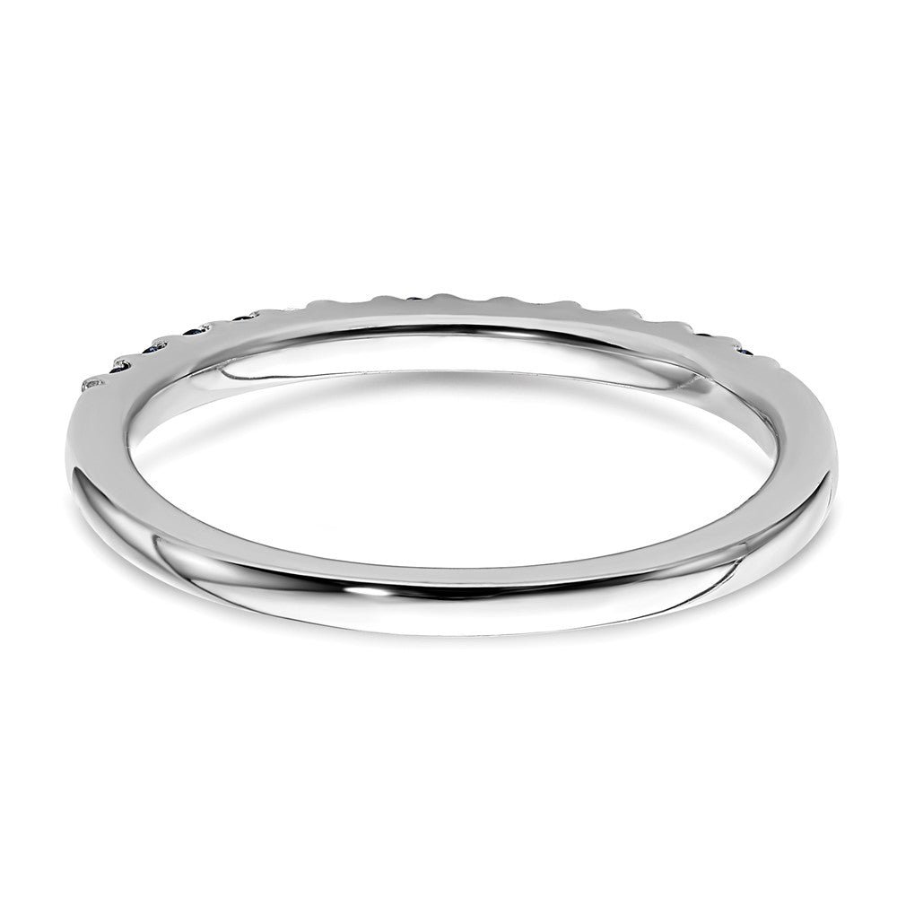 14K Weißgold Ring mit echten Diamanten und Saphiren