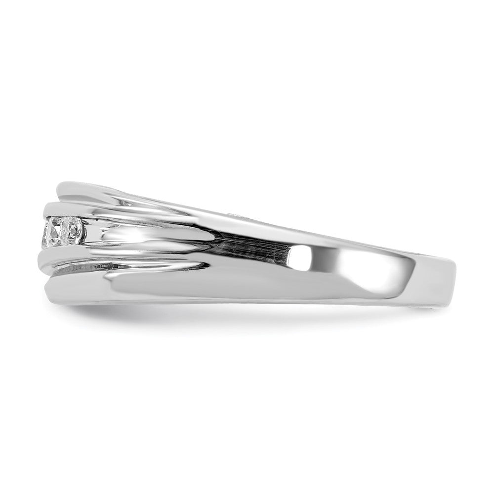 14K Weiß- und Gelbgold Herrenring mit echten Diamanten