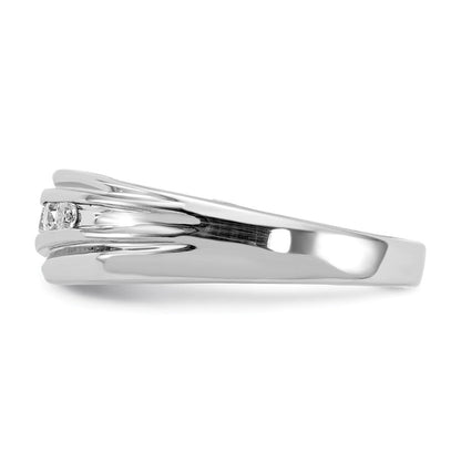 14K Weiß- und Gelbgold Herrenring mit echten Diamanten