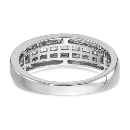 14K Weiß- und Gelbgold Herrenring mit echten Diamanten