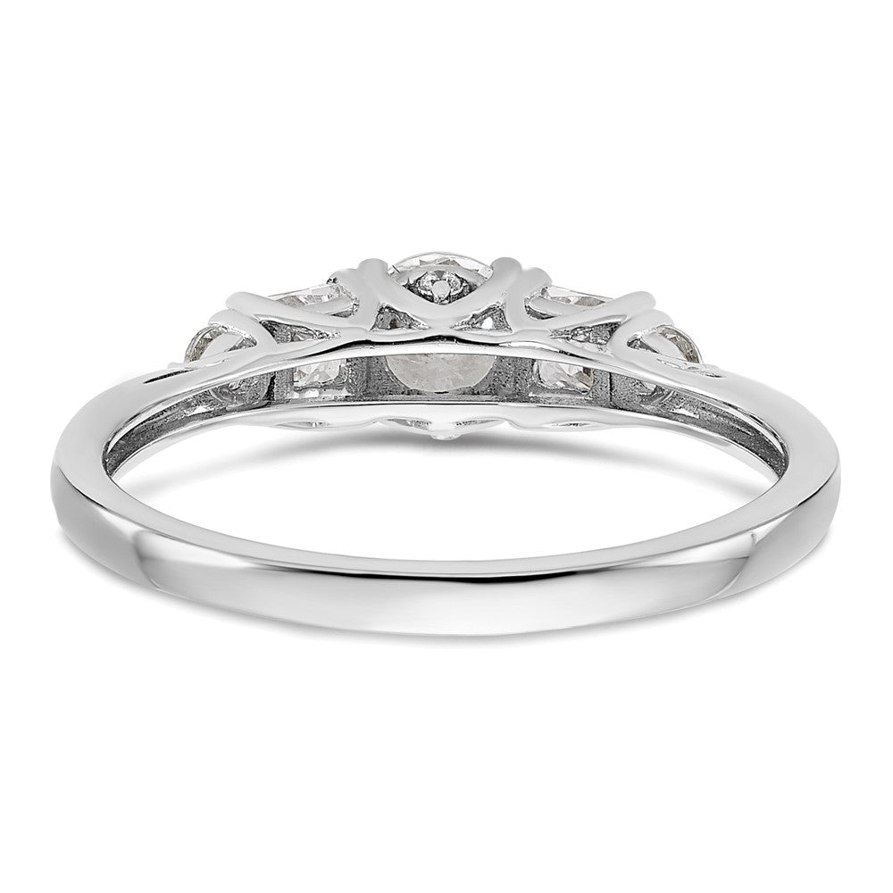 14K Weißgold Verlobungsring mit 5 Steinen und im Labor gezüchteten Diamanten VS/SI FGH
