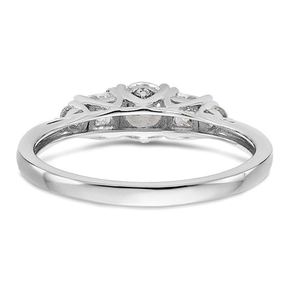 14K Weißgold Verlobungsring mit 5 Steinen und im Labor gezüchteten Diamanten VS/SI FGH