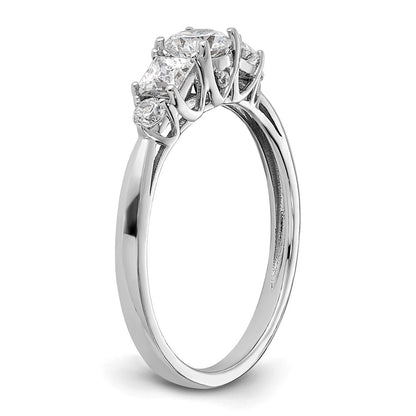 14K Weißgold Verlobungsring mit 5 Steinen und im Labor gezüchteten Diamanten VS/SI FGH