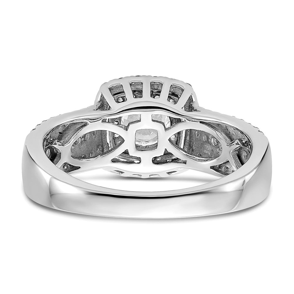 14K Two-Tone Rosé- und Weißgold 0,875 ct. Labor gezüchteter Diamant VS/SI+ G+ Rund Komplett Fancy Halo Verlobungsring