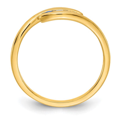 14K Gelbgold Dreistein-Ring mit Saphir und natürlichem Diamant