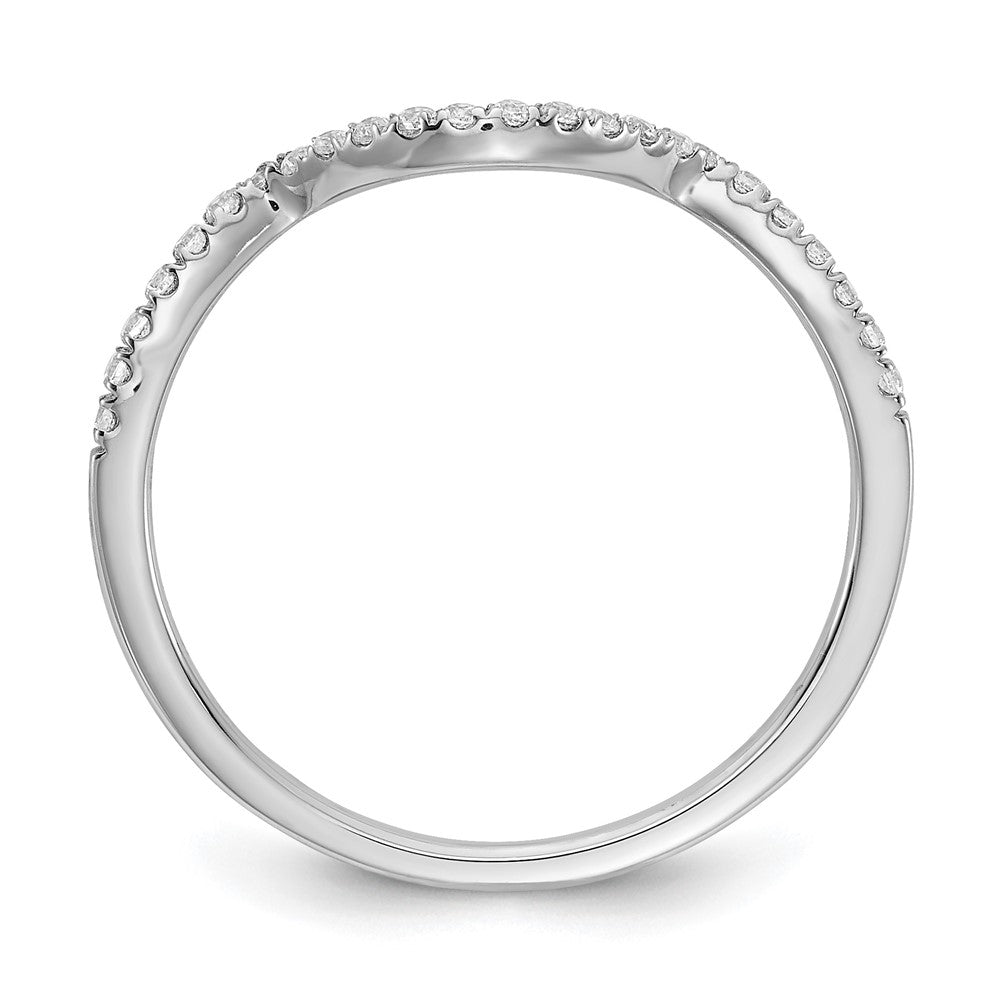 14K Weißgold Ehering mit konturiertem, im Labor gezüchtetem Diamant, VS/SI+ G+