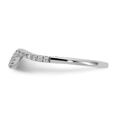14K Weißgold Ehering mit echten Diamanten