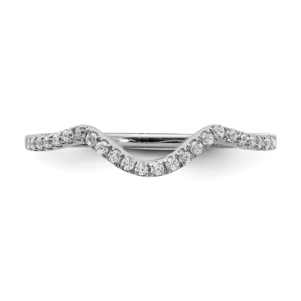 14K Weißgold Ehering mit echten Diamanten