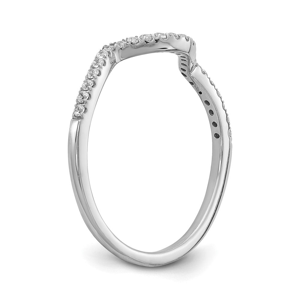 14K Weißgold Ehering mit echten Diamanten