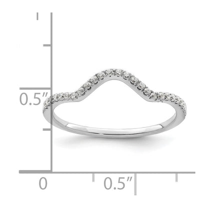 14K Weißgold Ehering mit echten Diamanten