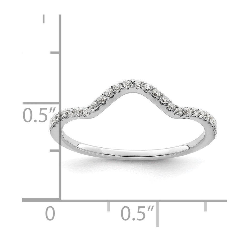 14K Weißgold Ehering mit konturiertem, im Labor gezüchtetem Diamant, VS/SI+ G+