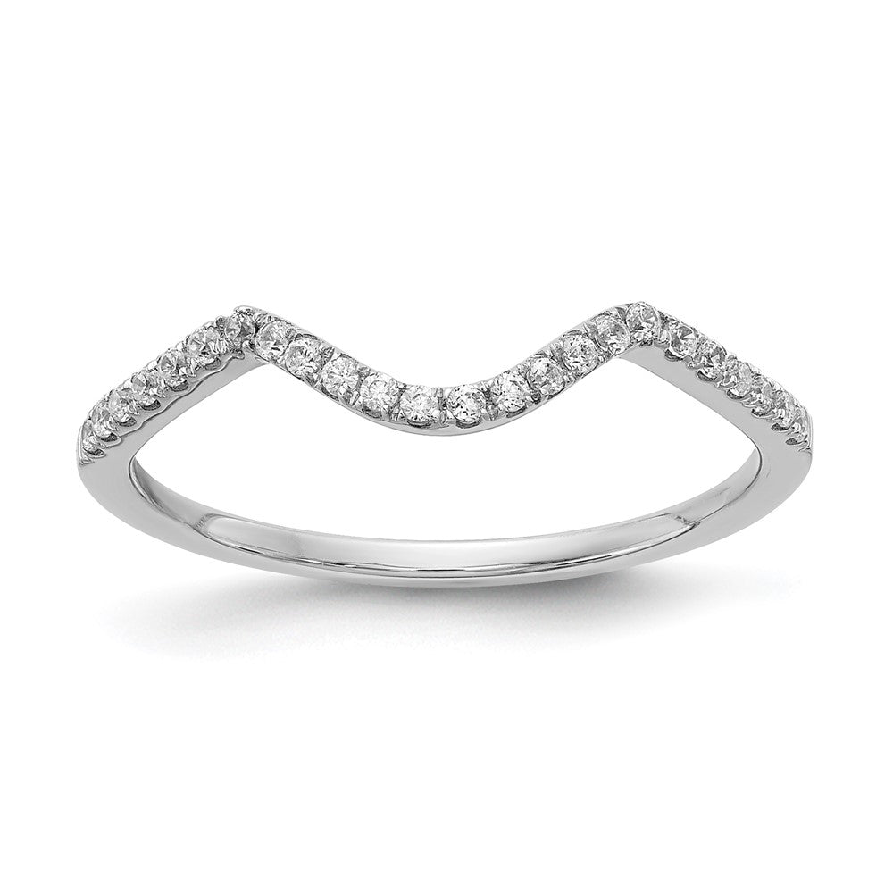 14K Weißgold Ehering mit echten Diamanten