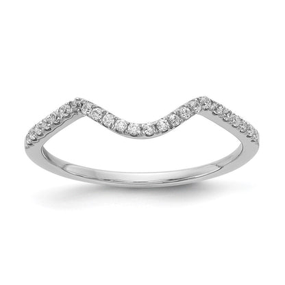 14K Weißgold Ehering mit echten Diamanten
