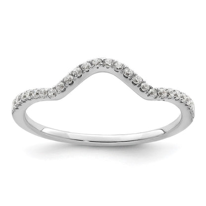 14K Weißgold Ehering mit konturiertem, im Labor gezüchtetem Diamant, VS/SI+ G+