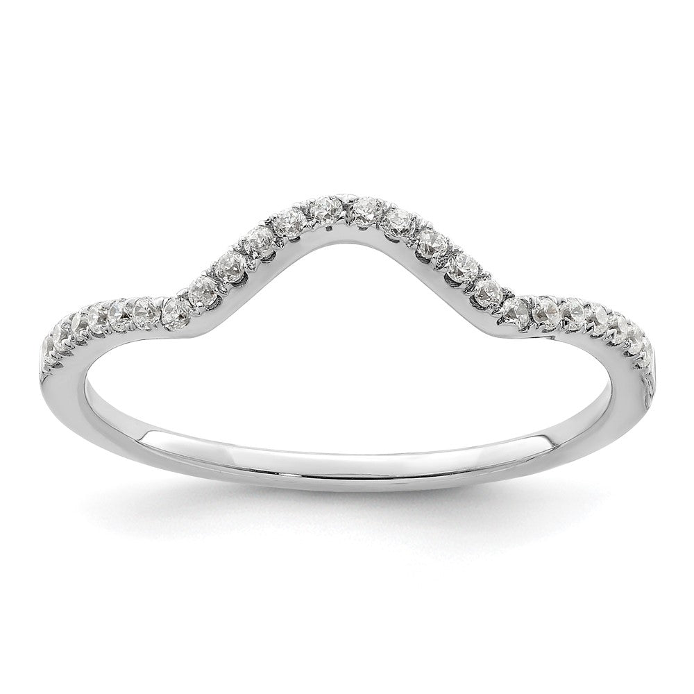 14K Weißgold Ehering mit echten Diamanten
