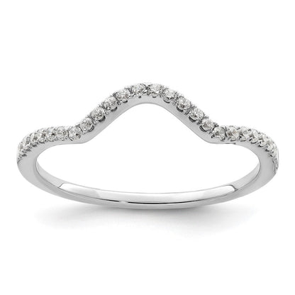 14K Weißgold Ehering mit echten Diamanten