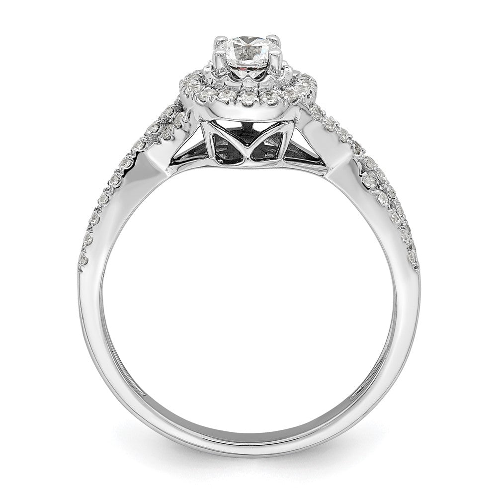 14K Weißgold Halo-Ring mit ewigem Versprechen und im Labor gezüchteten Diamanten, VS/SI+ G+