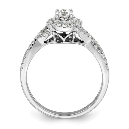 14K Weißgold Halo-Ring mit ewigem Versprechen und im Labor gezüchteten Diamanten, VS/SI+ G+