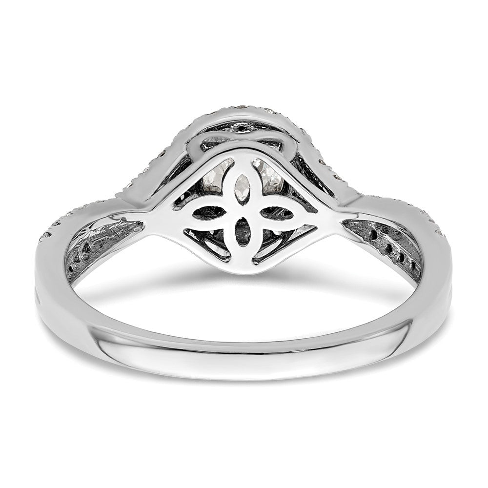 14K Weißgold Halo-Ring mit ewigem Versprechen und im Labor gezüchteten Diamanten, VS/SI+ G+