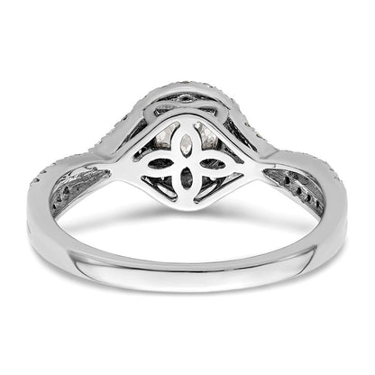 14K Weißgold Halo-Ring mit ewigem Versprechen und im Labor gezüchteten Diamanten, VS/SI+ G+