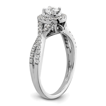 14K Weißgold Halo-Ring mit ewigem Versprechen und im Labor gezüchteten Diamanten, VS/SI+ G+