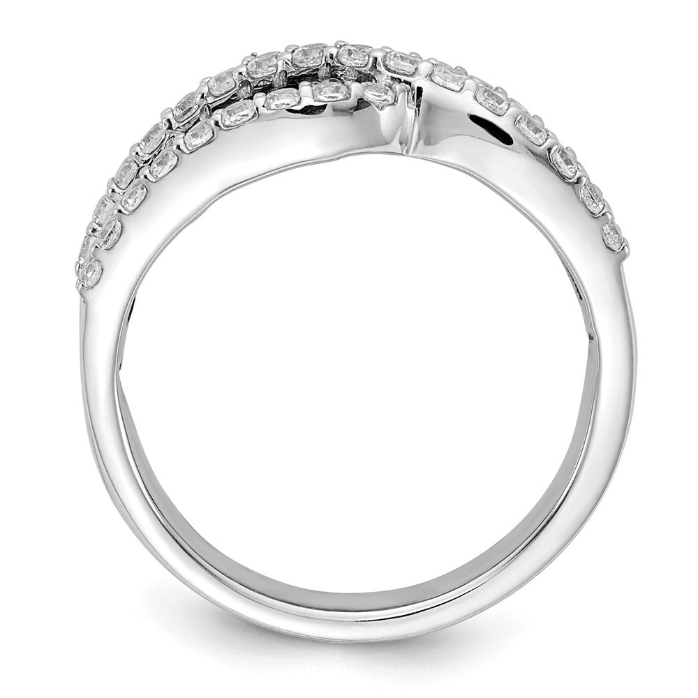 14K Weißgold Ring mit 0,625 ct. im Labor gezüchteten Diamanten VS/SI+ G+ und im Labor gezüchteten blauen Saphiren