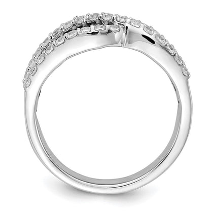 14K Weißgold Ring mit 0,625 ct. im Labor gezüchteten Diamanten VS/SI+ G+ und im Labor gezüchteten blauen Saphiren