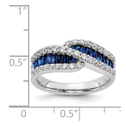14K Weißgold Saphir Diamant Ring
