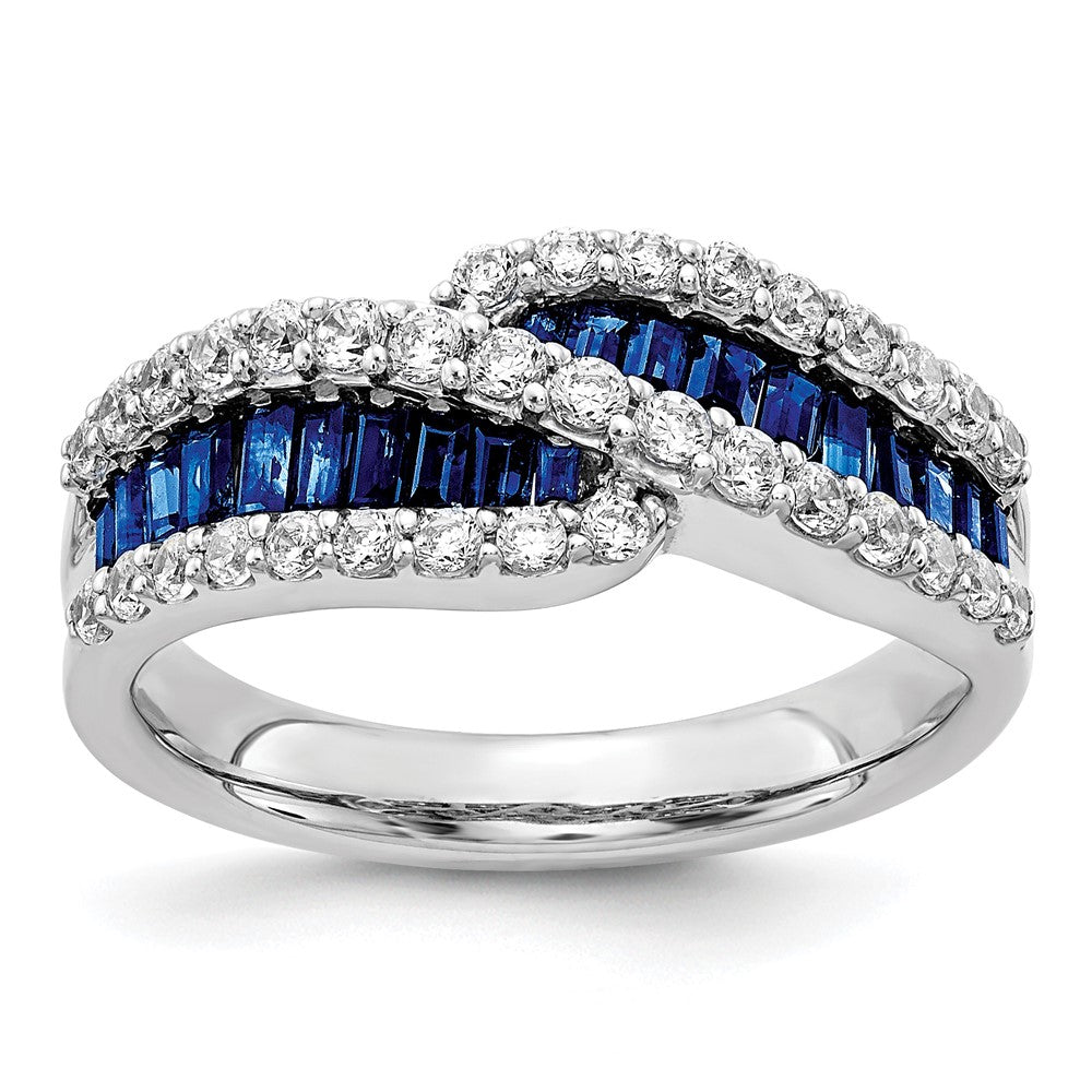 14K Weißgold Saphir Diamant Ring