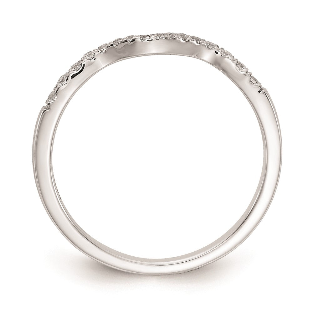 14K Weißgold Ehering mit echten Diamanten
