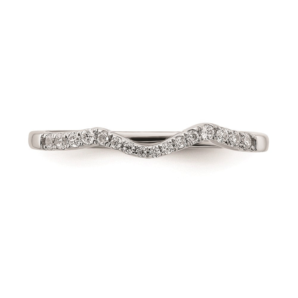14K Weißgold Ehering mit echten Diamanten