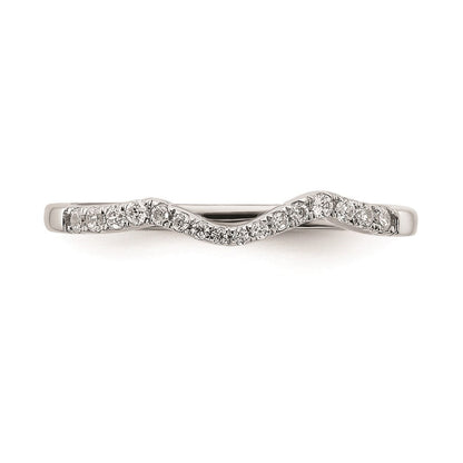 14K Weißgold Ehering mit echten Diamanten