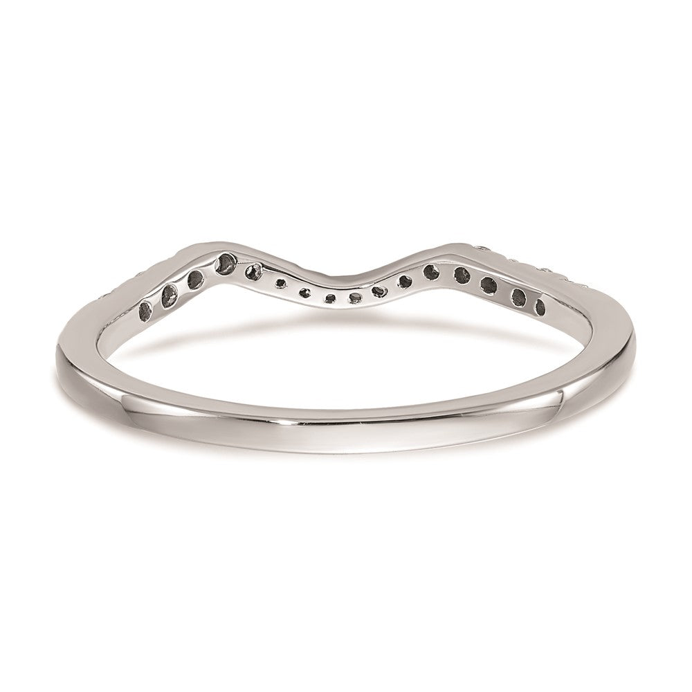 14K Weißgold Ehering mit echten Diamanten