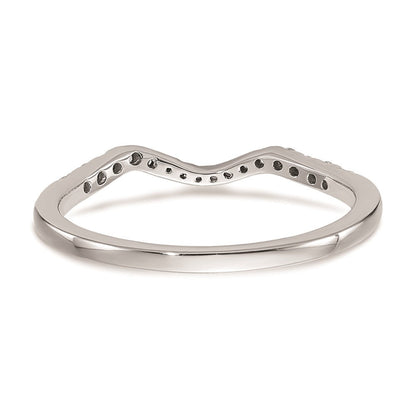 14K Weißgold Ehering mit echten Diamanten