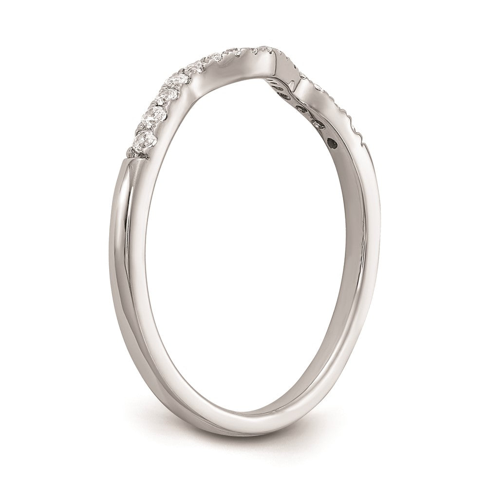 14K Weißgold Ehering mit echten Diamanten