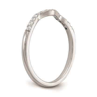 14K Weißgold Ehering mit echten Diamanten