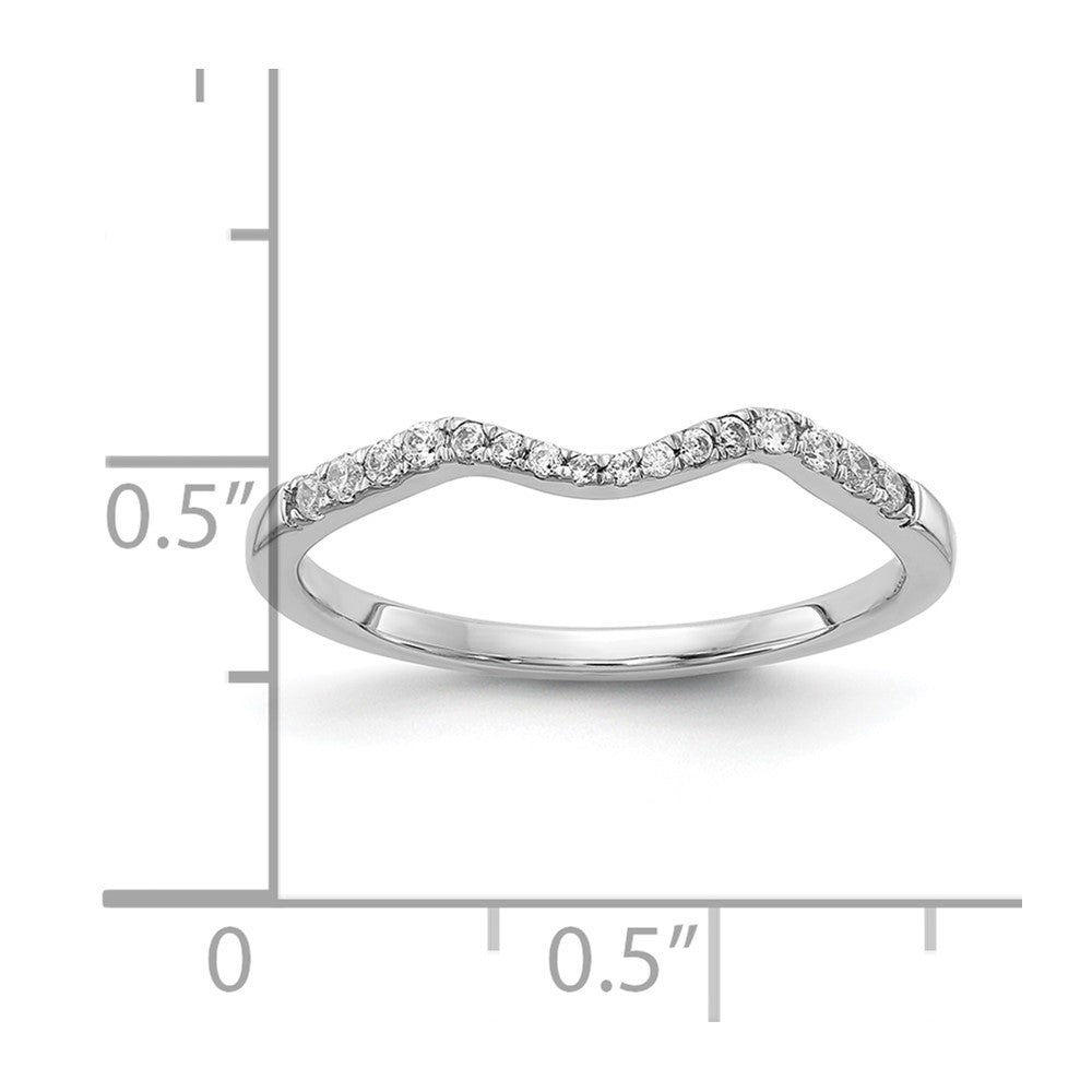 14K Weißgold Ehering mit echten Diamanten