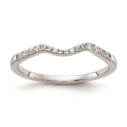 14K Weißgold Ehering mit echten Diamanten
